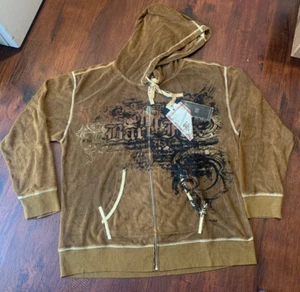Bare Fox One Color One Nation Terry Cloth Cotton Olive Hoodie Size 3XL NWT - Picture 1 of 6