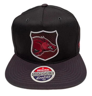 Zephyr NCAA Arkansas Razorbacks "Shielded” 5 Panel Flat Bill SnapBack Hat NWT - Image 1 of 4
