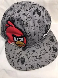Angry Birds Hat Mens Adjustable Gray Snapback Baseball Cap Video Game App Gear - Picture 1 of 6