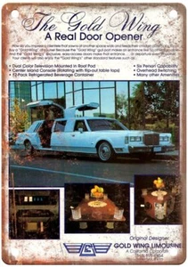 Vintage 1986 Gold Wing Lincoln Limousine Auto Ad Retro Look Metal Sign A4522 - Picture 1 of 2