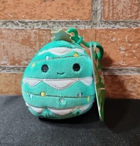 2023 Squishmallow 3.5" Johann Christmas Tree Holiday Tree Clip Plush Keychain  - Picture 1 of 2