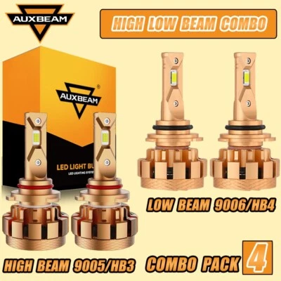 AUXBEAM 9005+9006 LED Headlight Bulb Kit For Nissan Titan 2004-2015 6000K F-16 P - Image 1 of 4