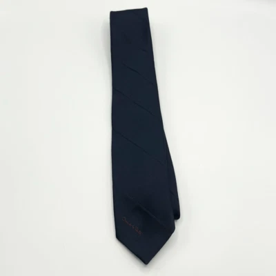 Corbata vintage Oscar de la Renta escritura azul marino mezcla seda Foto 1 de 4
