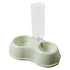 Green Pet Double Bowl Round Plastic Automatic Water Storage Dog Bowl With Dr Tdm