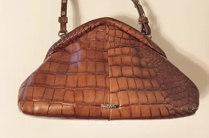 Vince Camuto Rich Cocoa Glazed Croco 100% Leather Shoulder Bag New Without Tags - Picture 1 of 10