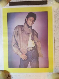 1980's Michael Jackson 17" X 22" poster new unused yellow trim - Picture 1 of 3