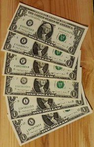 1988-A PARTIAL SET Federal Reserve Note $1 Dollar Bills, 8 of 12 Districts - Picture 1 of 17