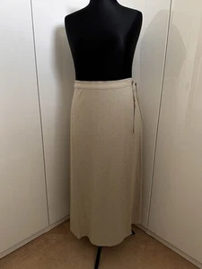 Marks And Spencer, Stone Linen Long Wrap Skirt, Size 18 - Picture 1 of 7