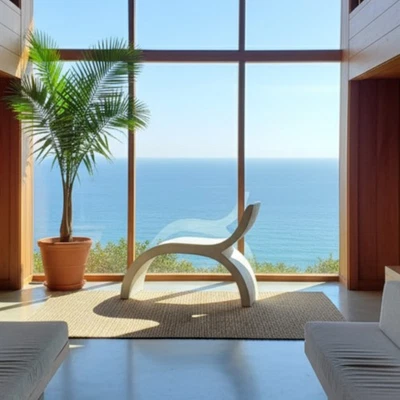 Asiento de ventana de banco vintage Art Deco MCM muebles modernistas blanco con curvas Foto 1 de 4