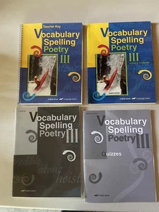 Abeka Vocabulary Spelling III Student, Key, Test book & key - Picture 1 of 14