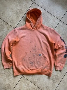 Thrashed Distressed Carhartt K288 ORG RELAXED FIT Mens Large Tall Hoodie  - Picture 1 of 8