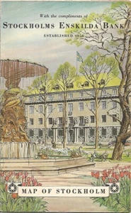 1962 STOCKHOLMS ENSKILDA BANK Subway Tramway Ferry Railway Map Stockholm Sweden - Picture 1 of 7