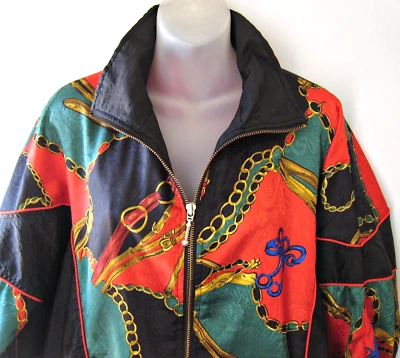 Y2K Vtg 90s Jennifer Moore Neon Jacket Activewear Windbreaker Red Zip  Sz S M - Image 1 of 4