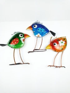Set of 3 Metal Birds Statue Art Accent Pond Patio Porch Lawn Garden Yard Office - Picture 1 of 7