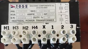 Trasformatore di potenza Heatseal TOSS Machine Components Inc. 1,5 KVA, 110/220V, 125 A - Foto 1 di 7