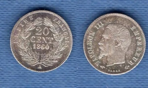 20 Centimes Napoléon III 1860 A SUP I Tête nue Second Empire, 1852 - 1870 - Photo 1/1
