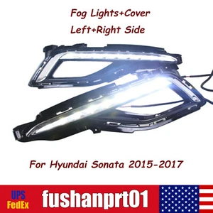 For Hyundai Sonata 2015 2016 2017 LED DRL Daytime Running Lamps Fog Lights+Cover - Picture 1 of 12