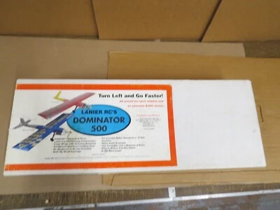VINTAGE LANIER RC'S Dominator 500 Radio Control Balsa Wood AIRPLANE KIT NOS IOB - Image 1 of 4