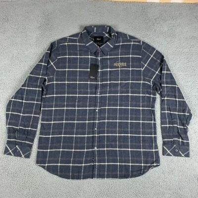 Rails Lennox Flannel Shirt Mens XXL Shadow Wheat Melange Plaid Collared NWT $138 - Image 1 of 4