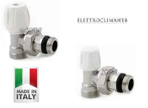 KIT TERMOSIFONE VALVOLA E DETENTORE SQUADRA 3/8 ICMA Rame Plastica o Multistrato - Foto 1 di 1