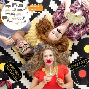 20PCS Funny Party Photo Booth Props with Bamboo Sticks Party Decoration Supplies - Picture 1 of 20