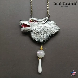White Wolf Magic Talisman Necklace Pendant Amulet Viking Symbol Wild Werewolf - Picture 1 of 24