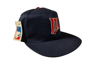 VTG 1990s Minnesota Twins Plain Logo MLB Baseball Snapback Hat 90s NOS NWT - Picture 1 of 11