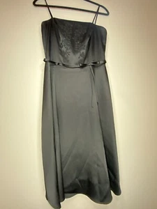 CDC  Womens Black Sequence Semi Stretch Satin Cocktail High Waist Dress Sz. 8 - Picture 1 of 19