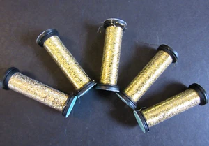 5 Kreinik Metallics Blending Filament #002HL GOLD Hi-Lustre Thread 10M lot - Picture 1 of 5