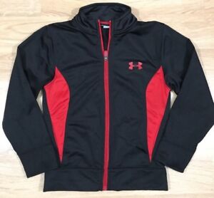 UNDER ARMOUR Full Zip Jacket Boys Size 6 Red And Black