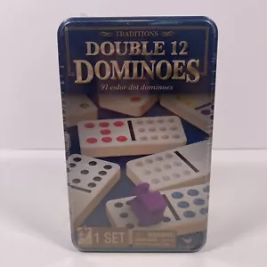 Double Twelve Color Dot Domino Set 91 Tiles w/4 Trains Starter Piece Instruction - Picture 1 of 3