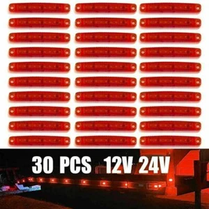30x 9-LED Red Sealed Side Marker Clearance Light For Truck Trailer Lorry Bus Van - Picture 1 of 12