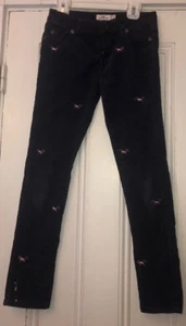 Vineyard Vines Girls Navy Corduroy Pants Candy Cane Whale Size 10 Christmas - Picture 1 of 4