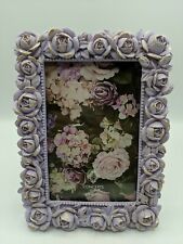 Lavender Gold Rose Flowers Picture Frame 4" X 6" Picture 10.16x15.24cm