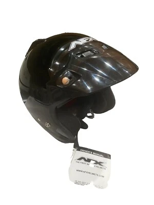 AFX FX-5 Black Motorcycle Helmet Adult Size Small Visor DOT Approved Open Face - Image 1 of 4