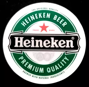 PEGATINA BEBIDA "HEINEKEN PREMIUM" 3" REDONDA BRILLANTE GRUESA USO RESISTENTE A LA INTEMPERIE - Imagen 1 de 1