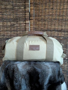 Eddie Bauer Canvas Overnight Seesack Herren hellbraun Damen Leder Camping Fitnessstudio - Bild 1 von 11