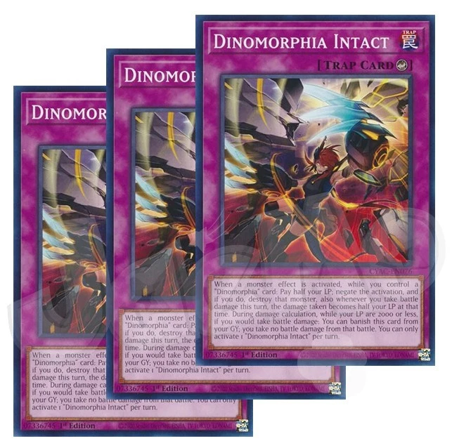 Yugioh - Dinomorphia Intact x 3 - 1st Edition NM - Plus Free Holo - Image 1 of 1