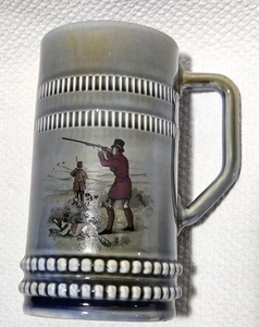 Vintage WADE IRISH PORCELAIN Tankard Stein Beer Mug- Hunting Motif- VF Shape! - Picture 1 of 5