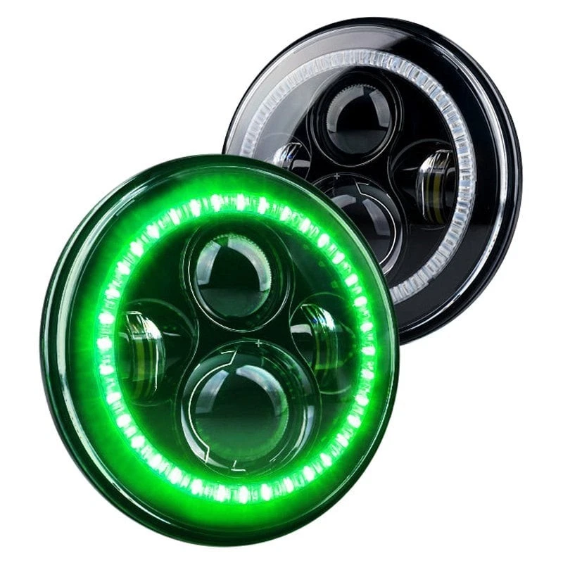 For Ford F-350 53-69 7" Round Black Projector LED Headlights w Switchback Halo Foto 1 de 4