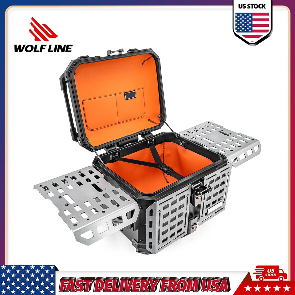45L Protective Armor Universal Fit Motorcycle Top Case Tail Box Luggage Trunk - Image 1 of 4