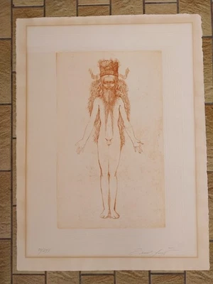 Ernst Fuchs : Radierung, handsigniert Auflage 54/297 mit geprägtem Rand  50x70 - Bild 1 von 4