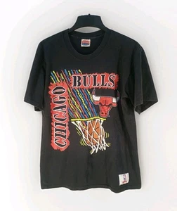 Vintage 1990s Chicago Bulls Michael Jordan Nutmeg USA Sz L Shirt Single Stitch - Picture 1 of 9