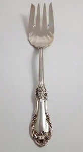 International Silver Wild Rose Sterling Silver Medium Cold Meat Fork 87.3g - Picture 1 of 5