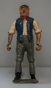 Vintage 50er Jahre Farm Hand Modelleisenbahn Arbeiter Eisenbahn Bleifigur England Made Metal - Bild 1 von 4