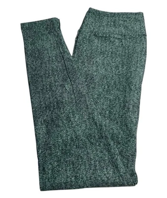 LuLaRoe Leggings OS One Size TEAL BLUE CREAM Modern KNIT Linen Fleck Speckled - Image 1 of 4