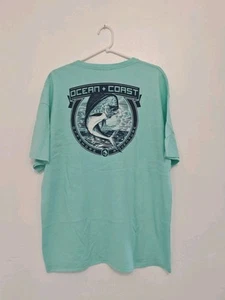 Ocean + Coast Offshore Adventure TShirt Mens Turquoise Short Sleeve Size Large  - Picture 1 of 7