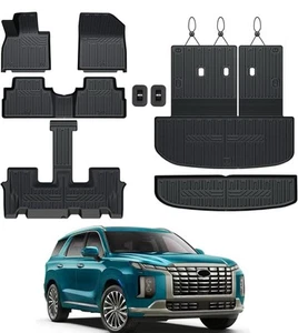 Hyundai Palisade 2020-2025 Floor Mats Cargo Mat with Backrest Mats And Trunk Mat - Foto 1 di 9
