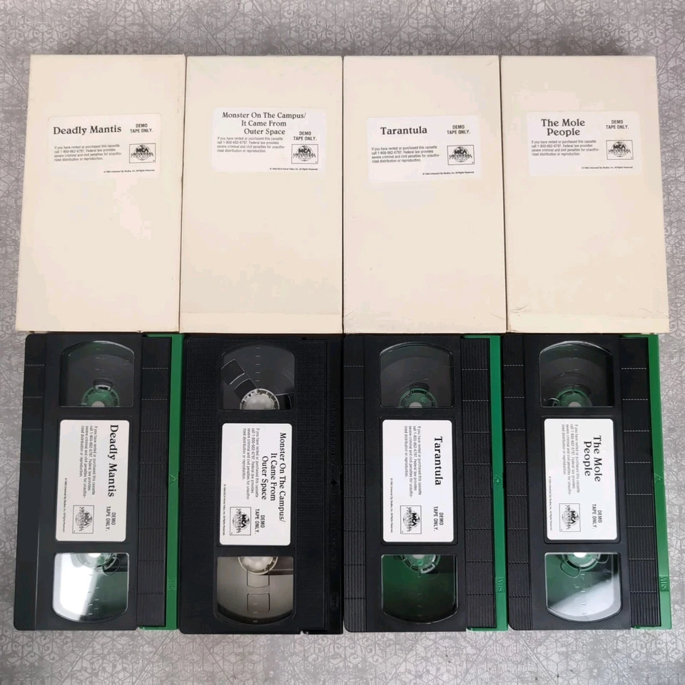 Universal Monsters MCA Horror DEMO Promo VHS Tape Lot Mole People Deadly Mantis - Image 1 of 4