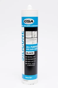 GSA All Purpose Silicone Neutral Cure Adhesive Sealant, Black, 300 Ml - Picture 1 of 12